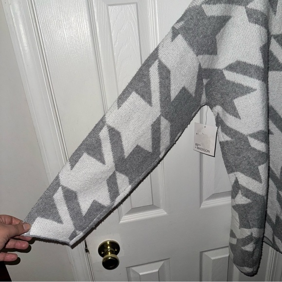 89th & Madison Cardigan Women's XL Aztec Print Open Front Knit Chunky Sweater - Picture 13 of 13